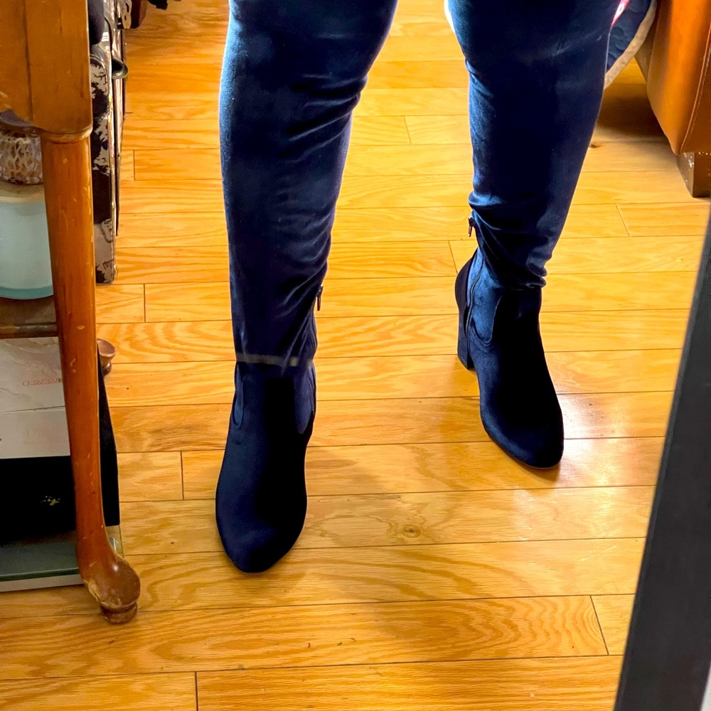 Madden Girl Velvet OTK Boots
